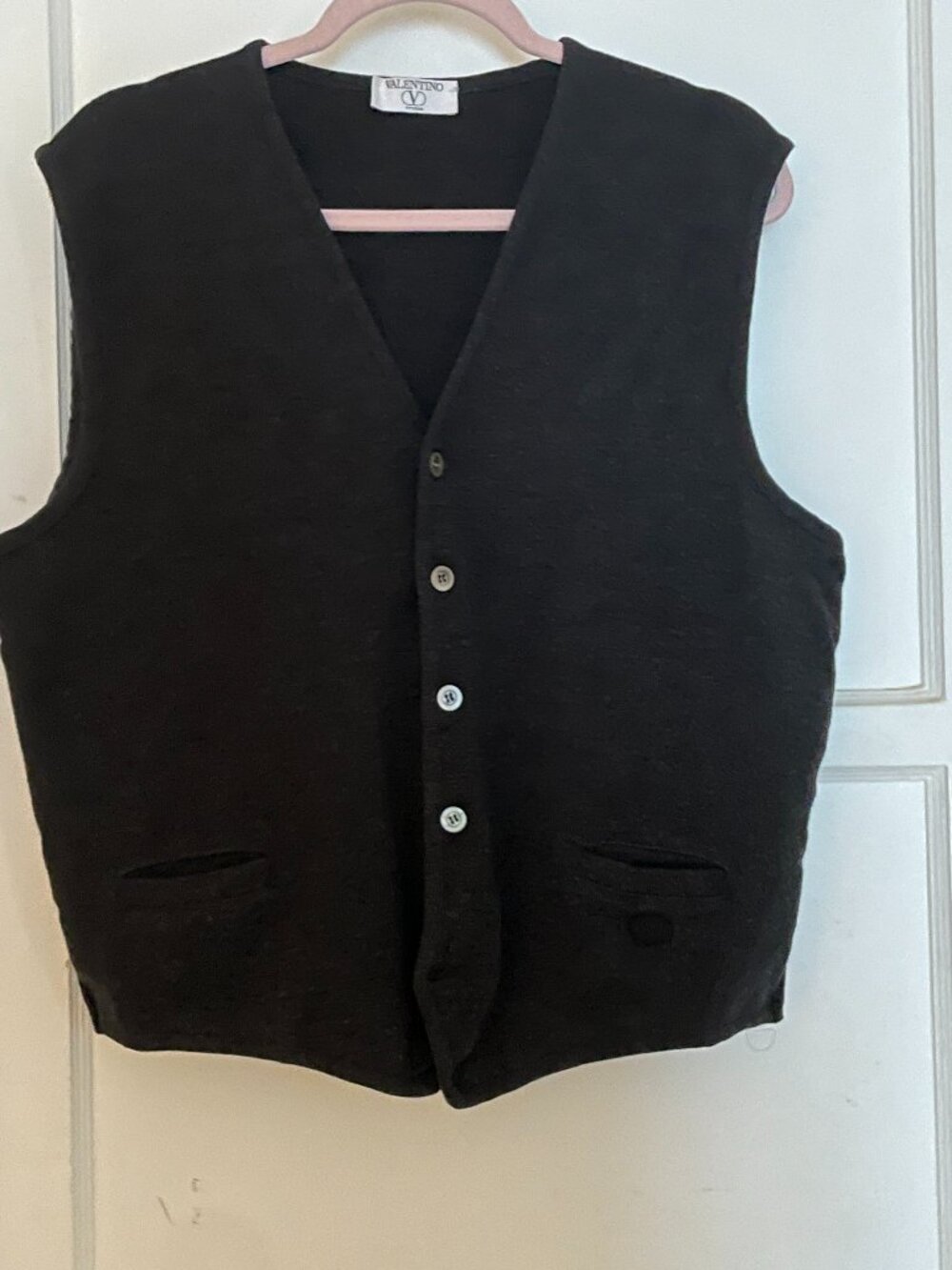VALENTINO Dark Gray Unisex Sweater Vest